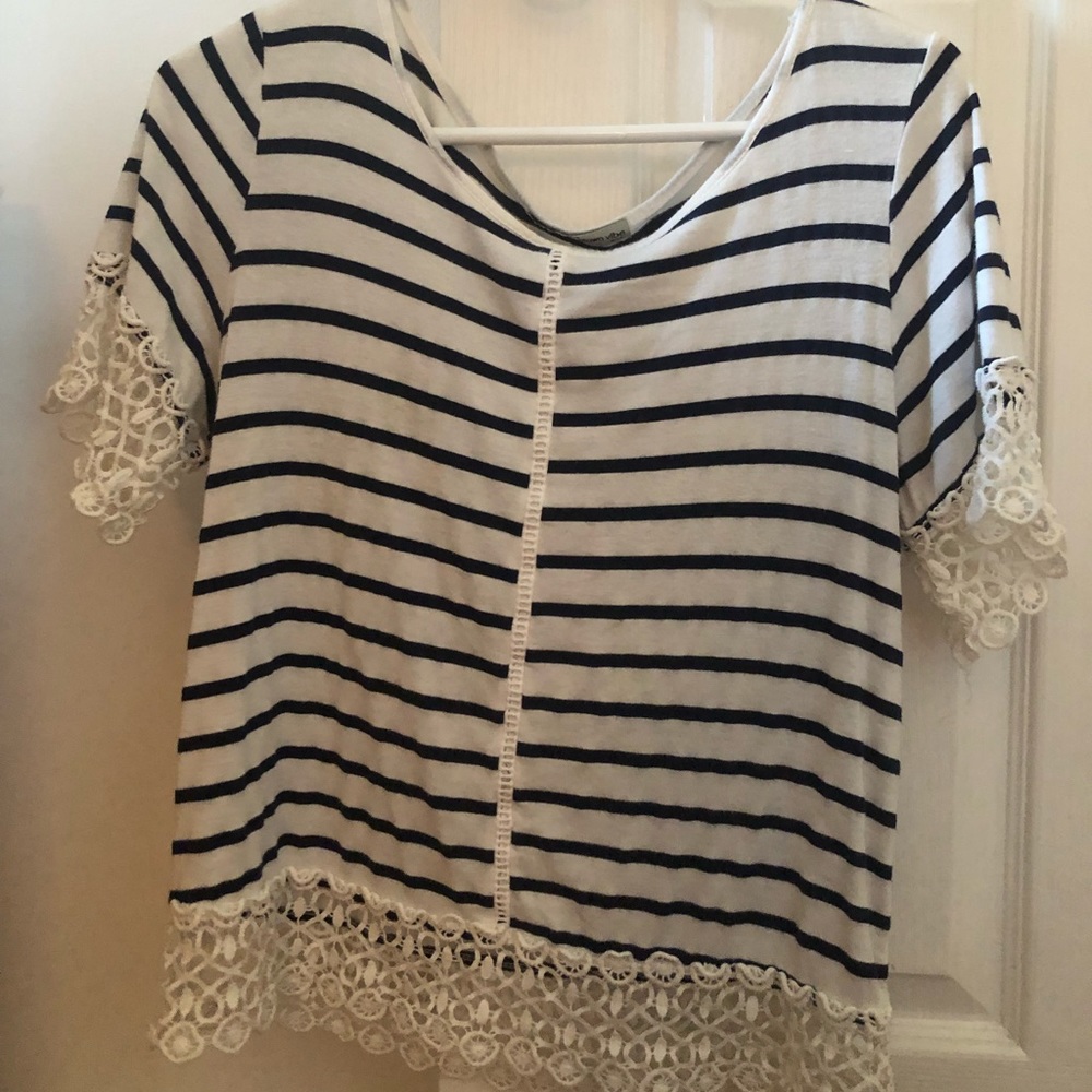 Blue & White Striped Top